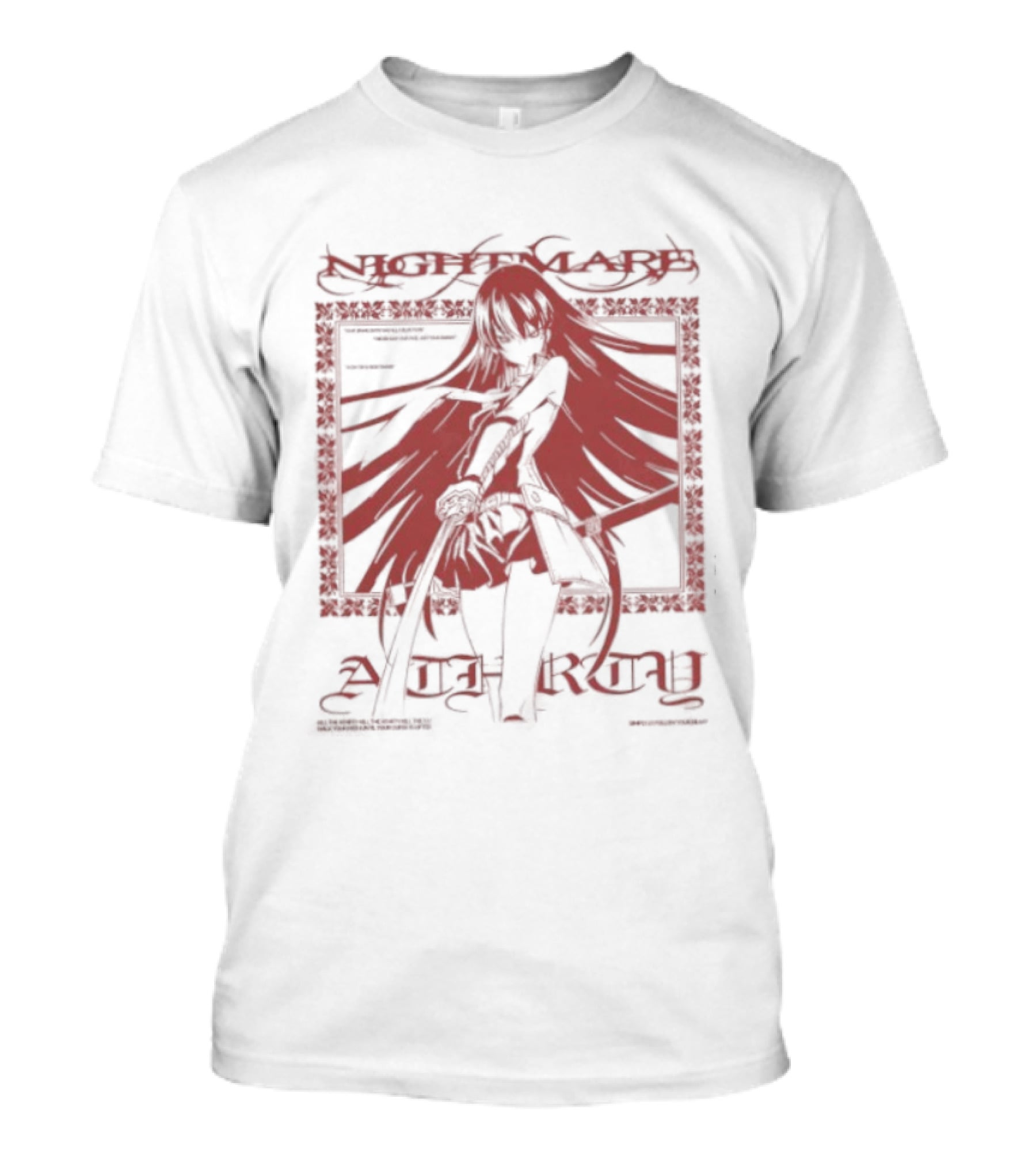 Nightmare Athrty Anime Girl Sword Art Magic Mics Time Warp Famco Brands T-Shirt