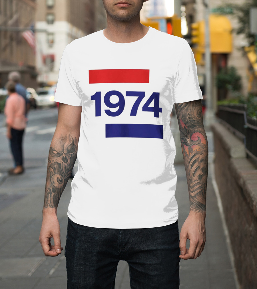 Chris Martin 1974 Vintage Blue And Red Stripes T-Shirt