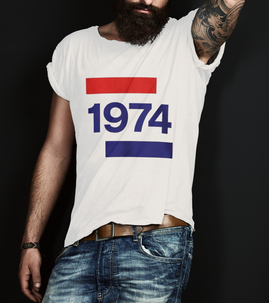 Chris Martin 1974 Vintage Blue And Red Stripes T-Shirt