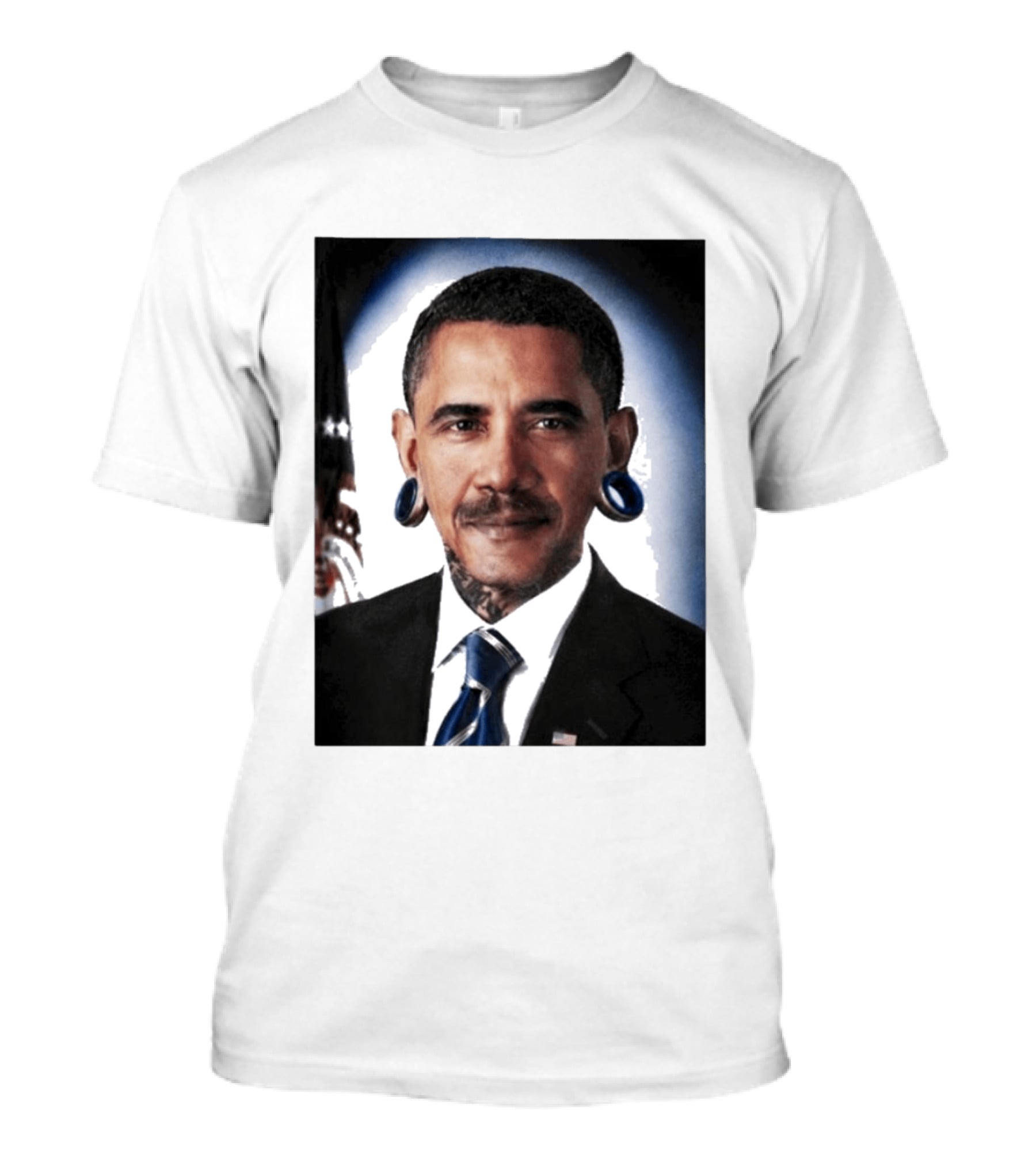 Obama President Political Fashion With Tattoos And Futuristic T-Shirt