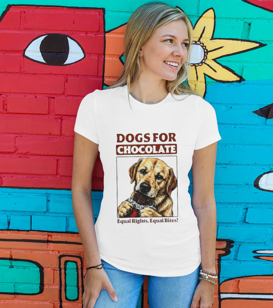 Dogs For Chocolate Equal Rights Equal Bites Retriever Chocolate Bar T-Shirt