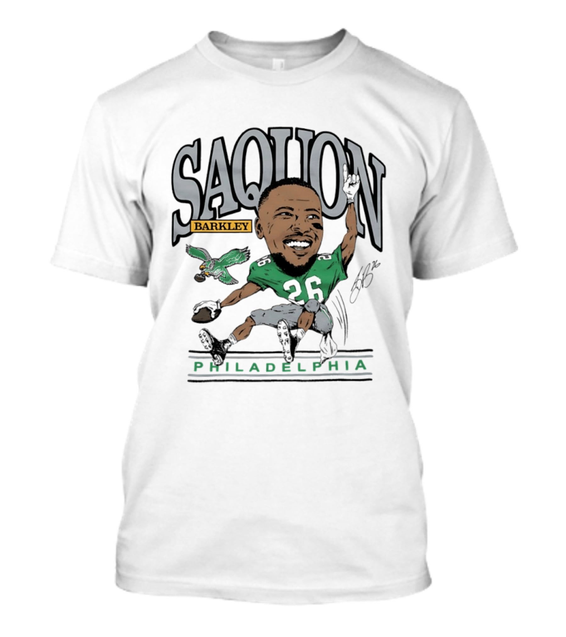 Saquon Barkley Philadelphia Football Caricature Eagles Fan T-Shirt