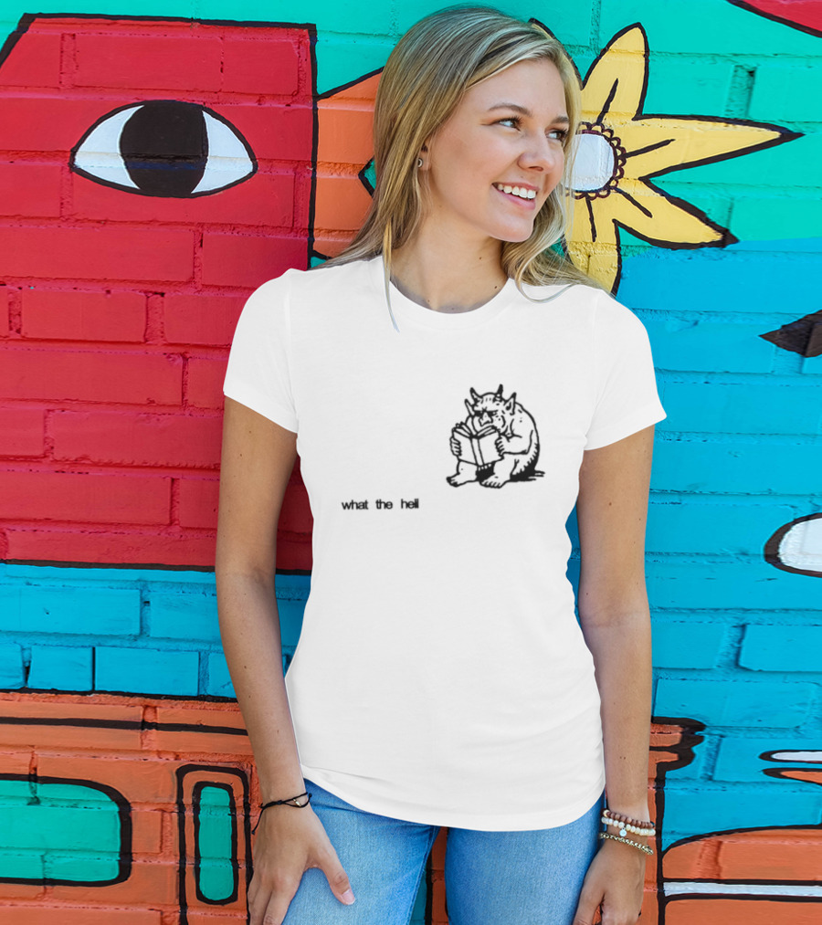 What The Hell Devil Reading Book What The Hell T-Shirt