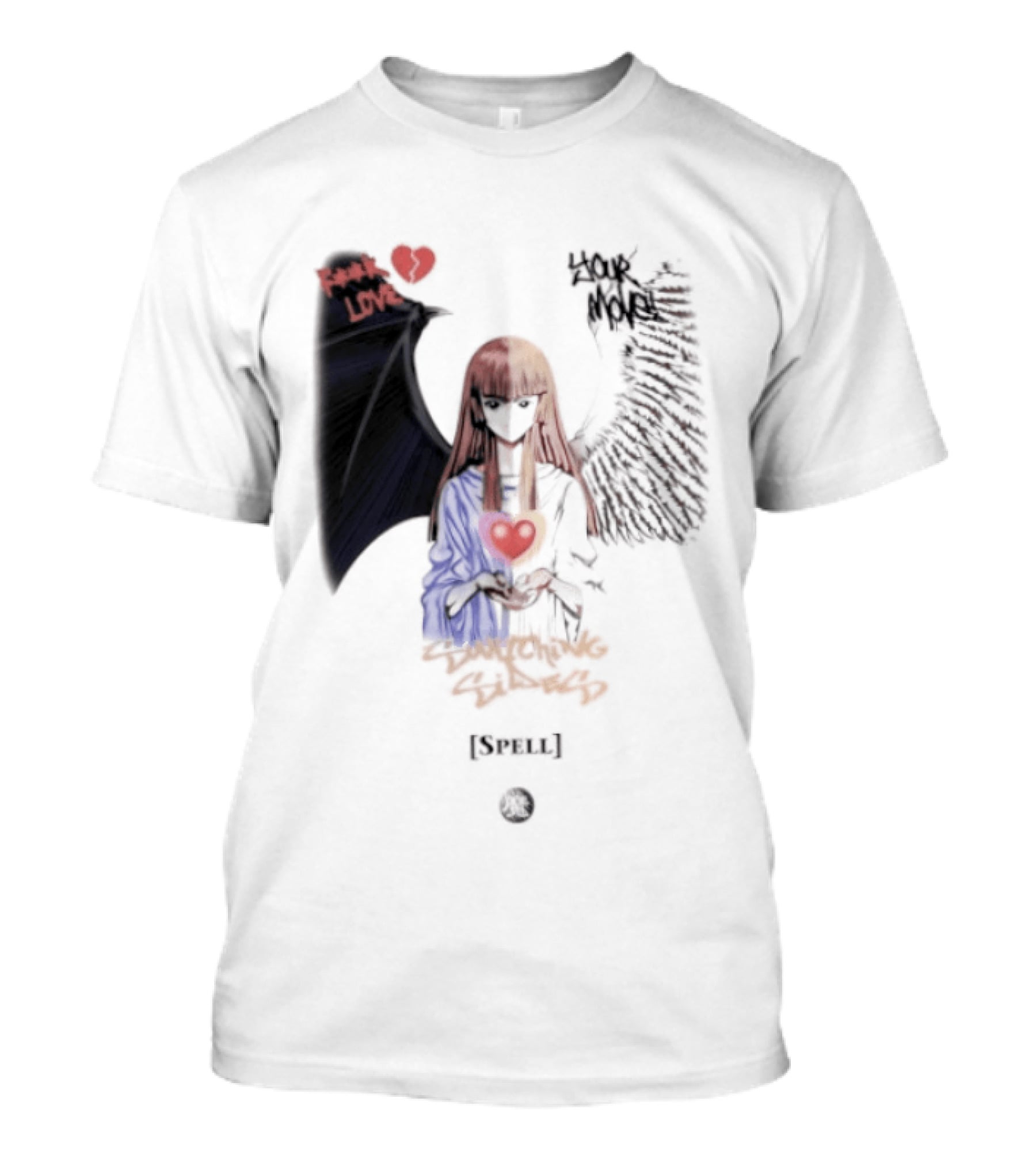 Yu Gi Oh Fuck Love Your Move Switching Sides Spell Dark Angel Heart T-Shirt