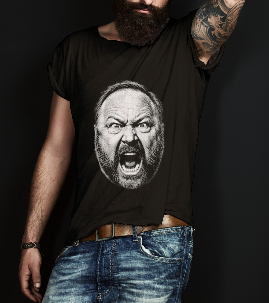 Alex Jones Intense Expression Battle Cry T-Shirt