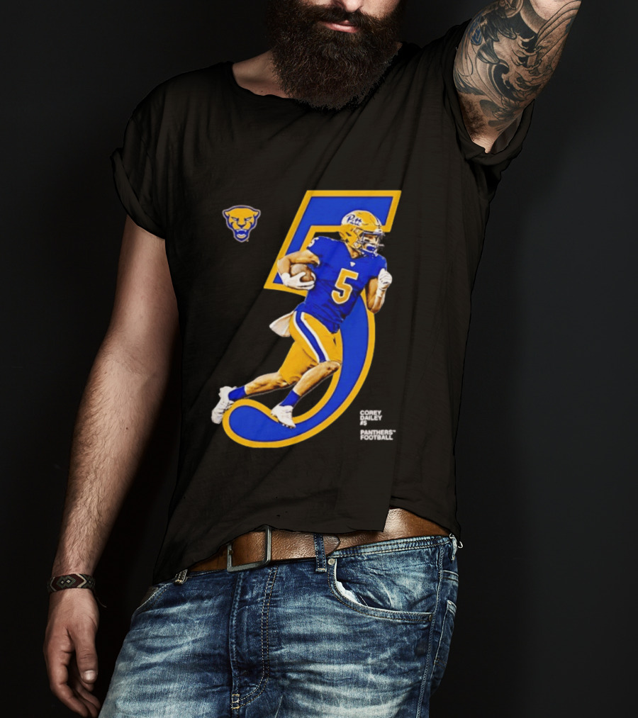 Pitt Panthers Corey Dailey 5 Football Jersey Number T-Shirt