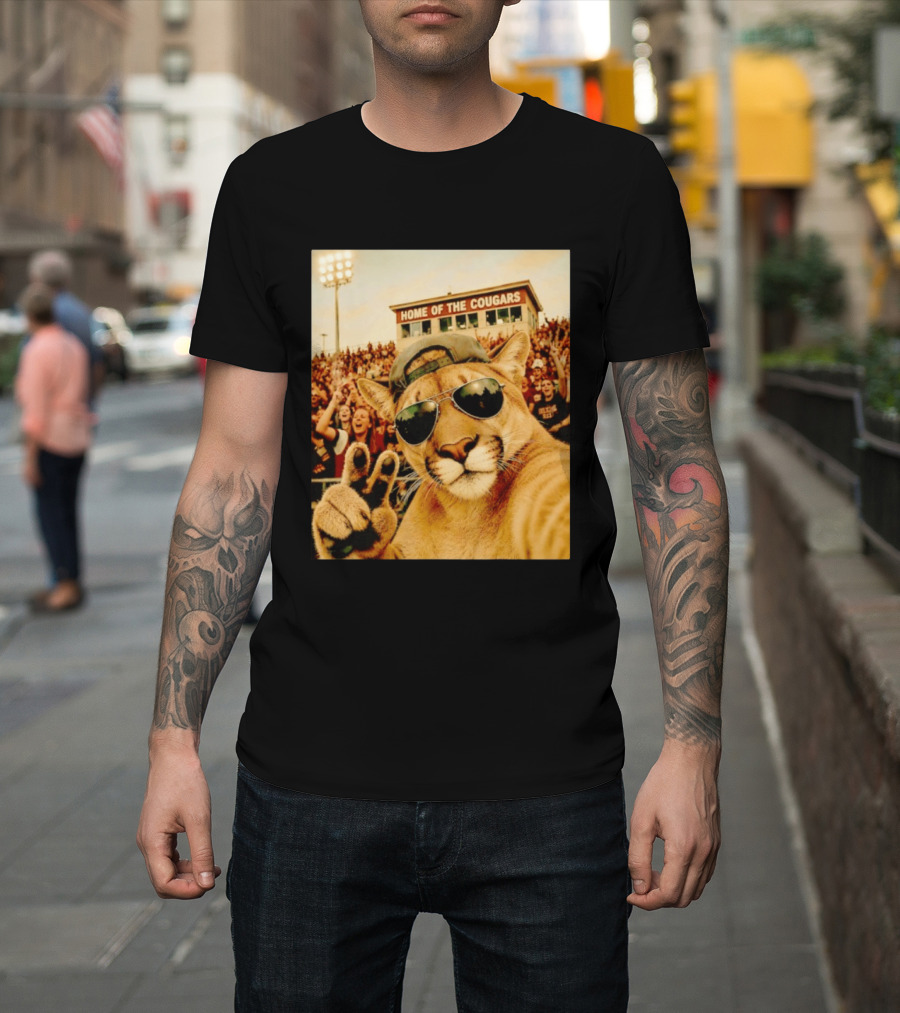 Cougar Selfie Home Of The Cougars Game Day Crowd T-Shirt