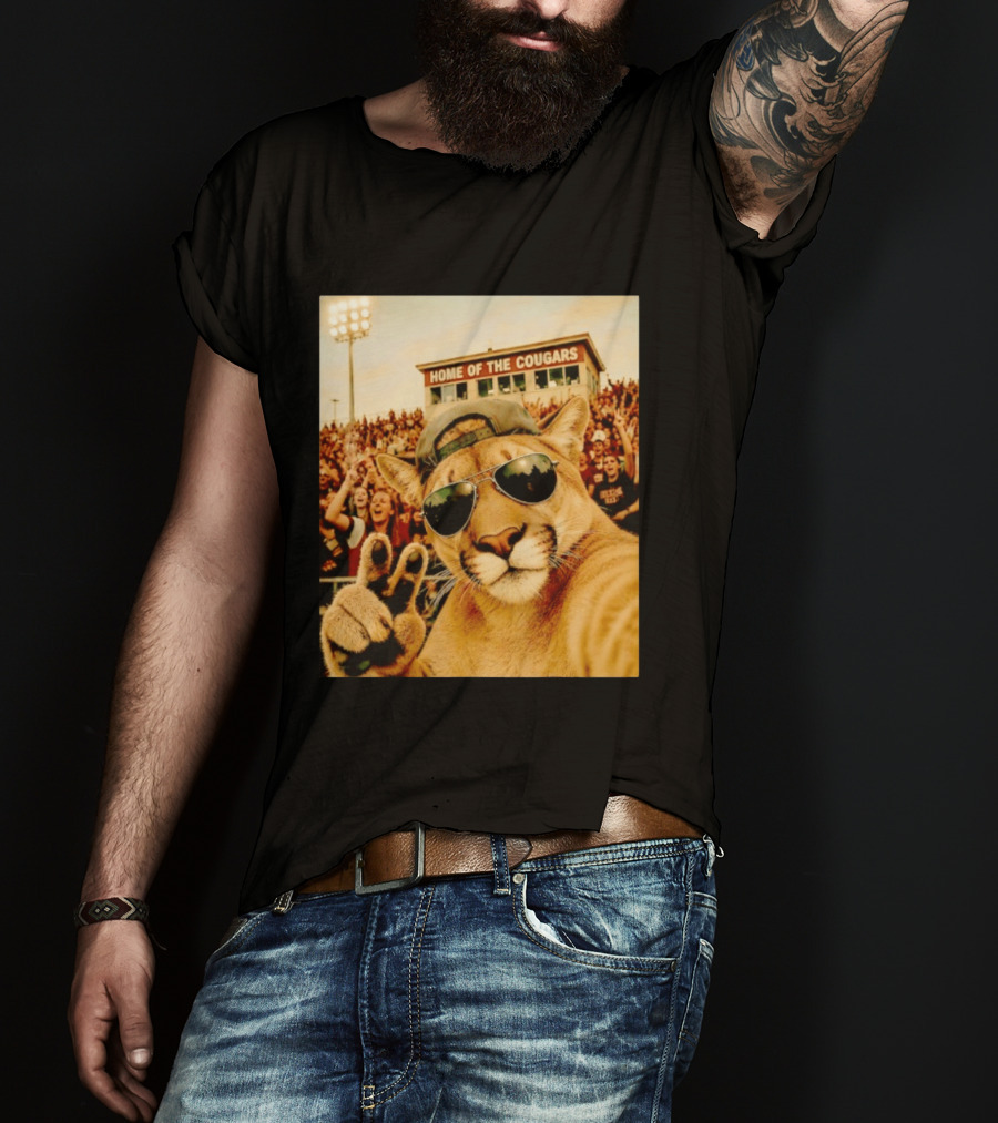 Cougar Selfie Home Of The Cougars Game Day Crowd T-Shirt