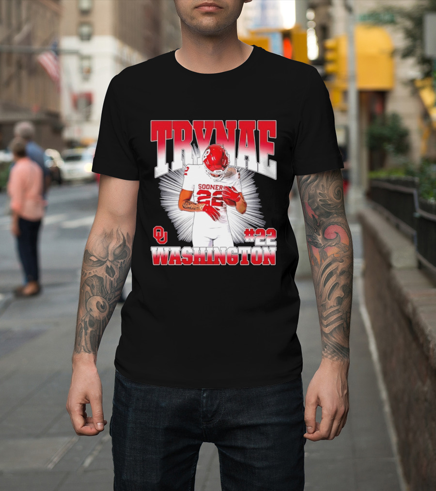 Trynae Washington Sooners Football #22 Oklahoma Player T-Shirt