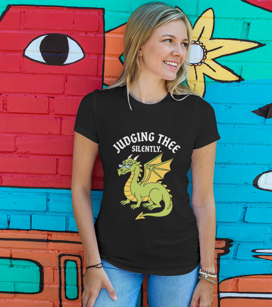 Judging Thee Silently Dragon With Sunglasses T-Shirt