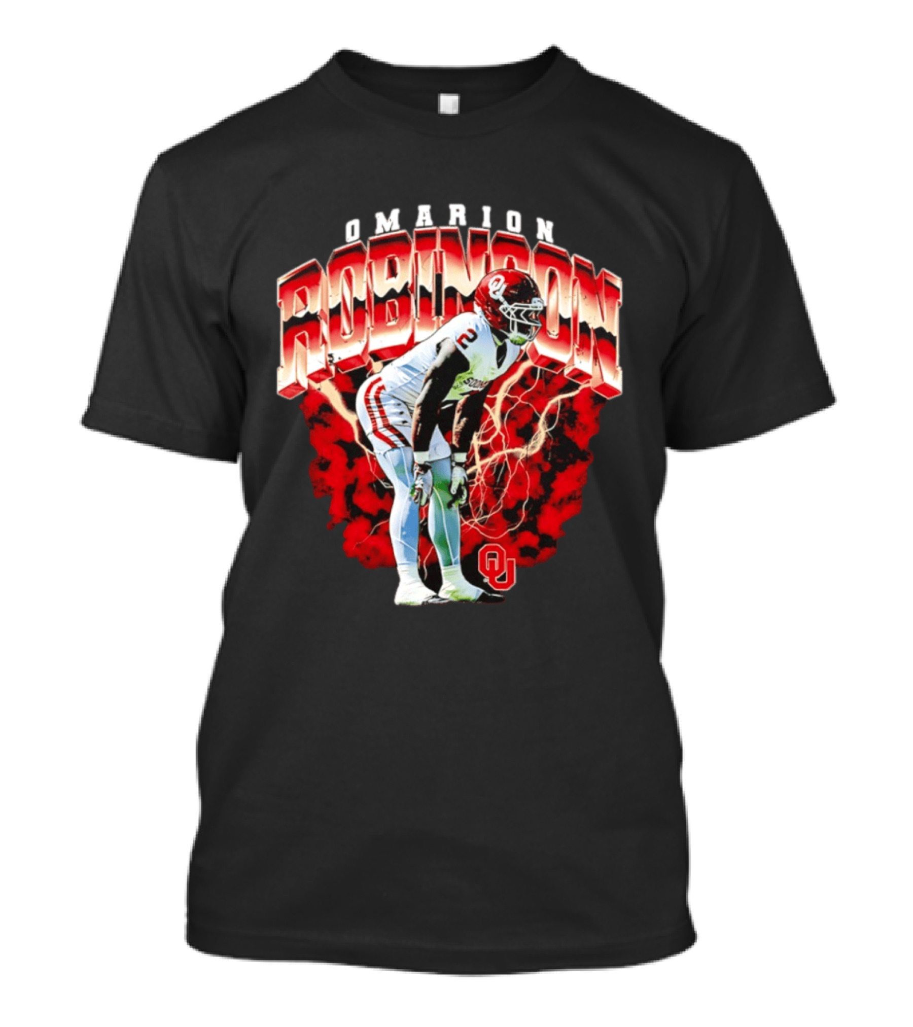 Omarion Robinson Oklahoma Sooners Football Lightning OU T-Shirt
