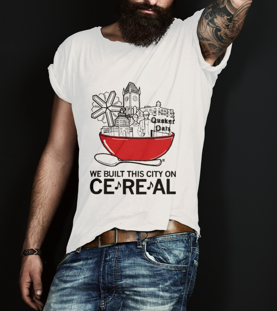 We Built This City On Ce Re Al Red Bowl Skyline T-Shirt