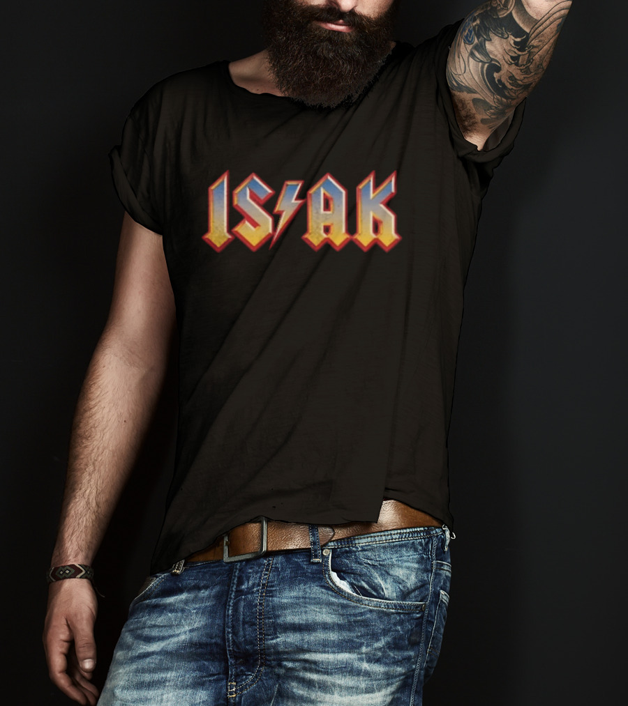 Alexander Isak ACDC Style Font Lightning Bolt T-Shirt