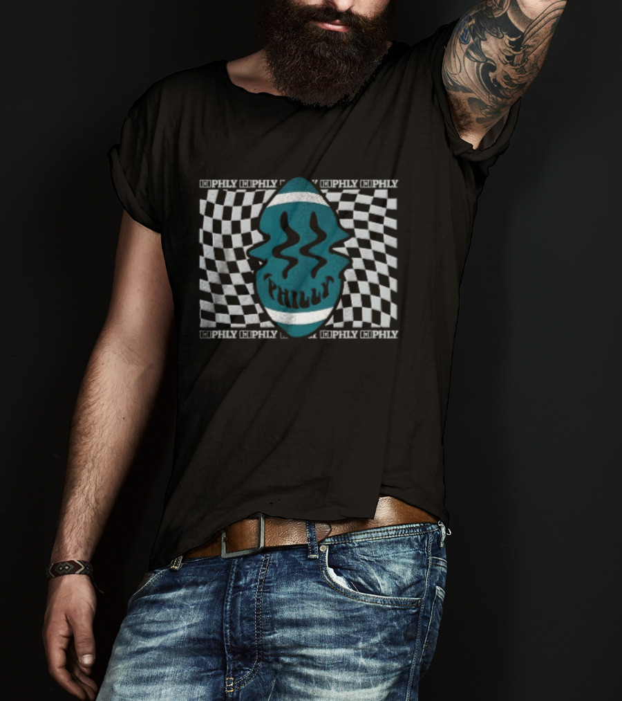 Philadelphia Eagles Philly Happy Ball Checkered NFL Fan T-Shirt