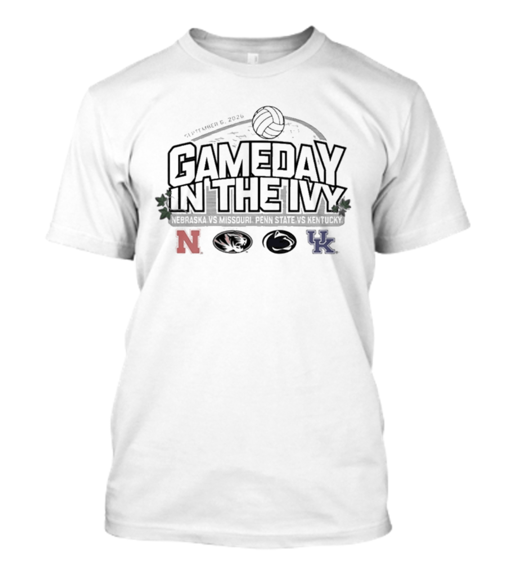 Nebraska Mizzou Penn State Kentucky Volleyball Gameday In The Ivy November 6 2023 T-Shirt