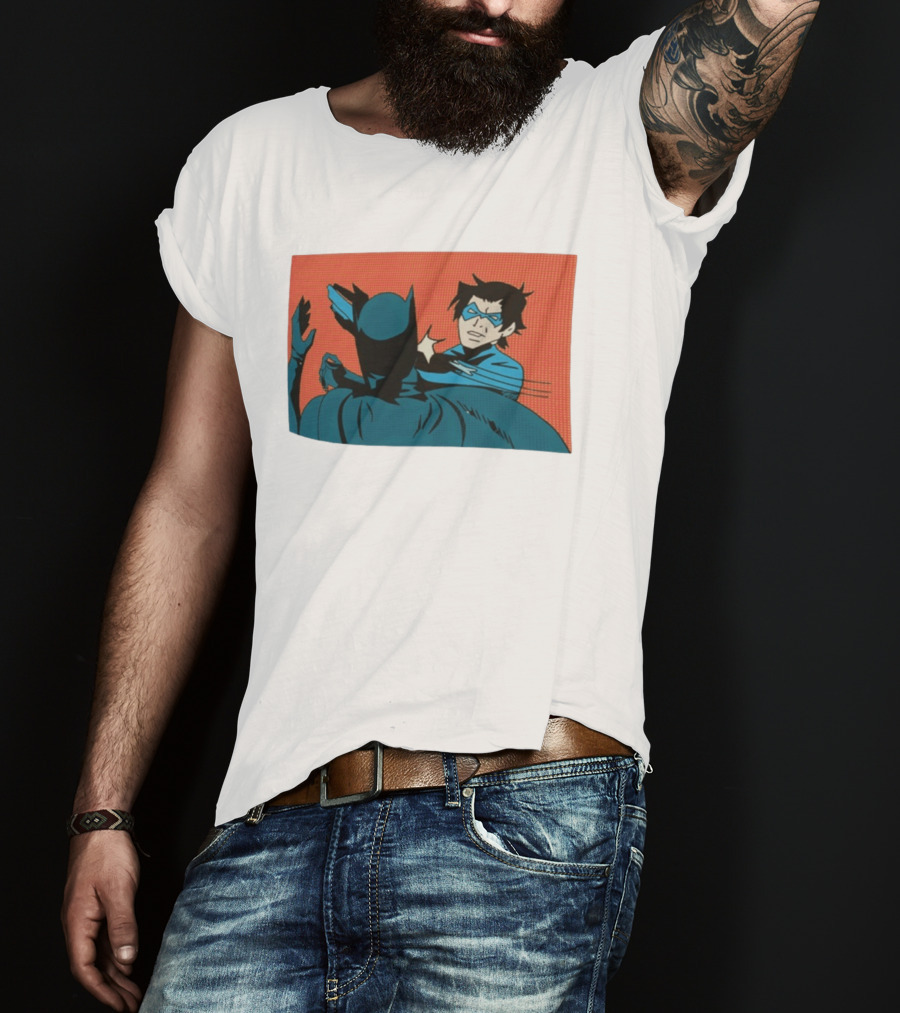 Nightwing Slaps Batman Dick Grayson Meme Comic Panel T-Shirt