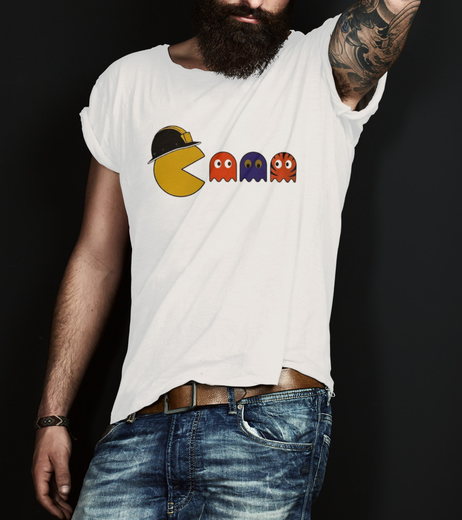 Pacman Hard Hat Ghosts Retro Gaming T-Shirt