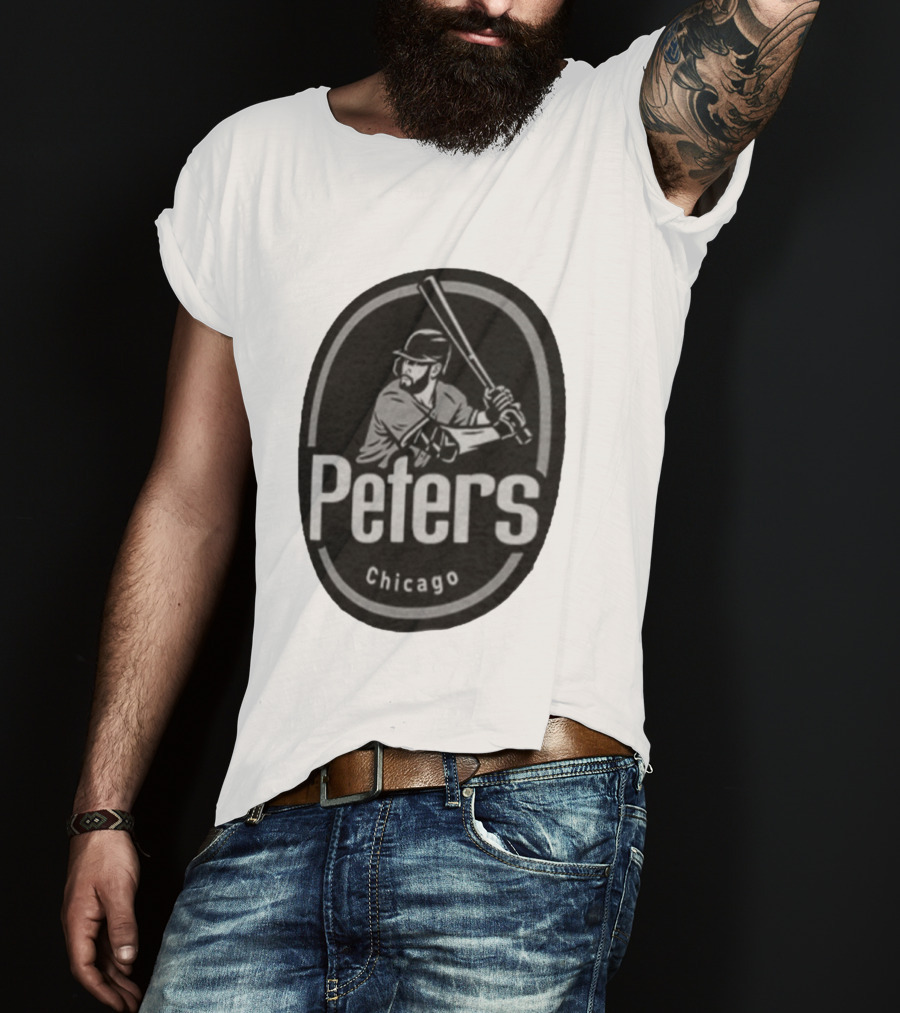 Peters Chicago Baseball Player Illustration White Sox T-Shirt