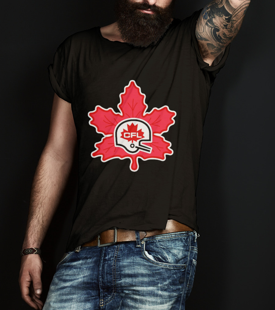 CFL Canadian Football Leaf Helmet T-Shirt