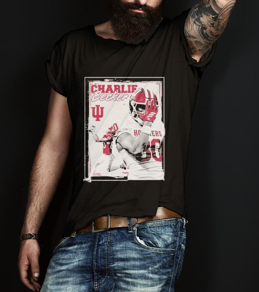 Charlie Becker Indiana Hoosiers Football Student Athlete #80 T-Shirt