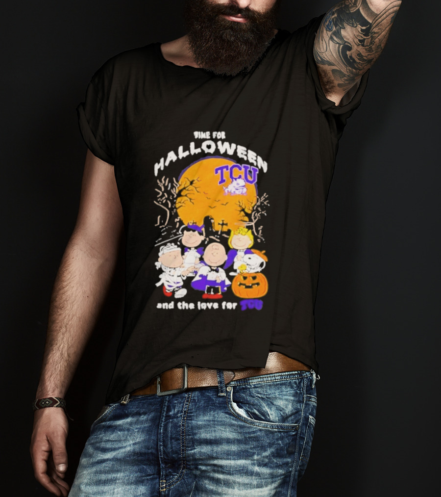 TCU Horned Frogs Halloween Snoopy Peanuts Time For The Love 2026 T-Shirt