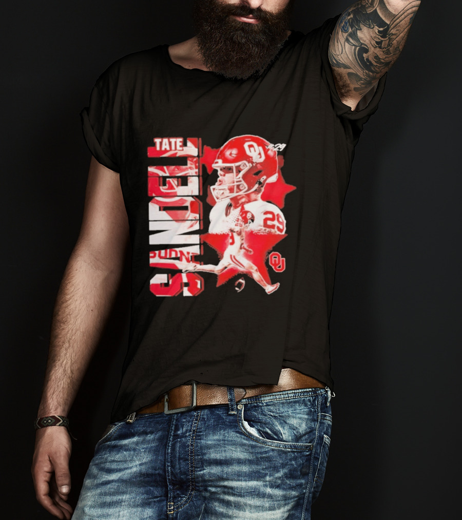 Tate Sandell 29 Oklahoma Sooners Football OU T-Shirt