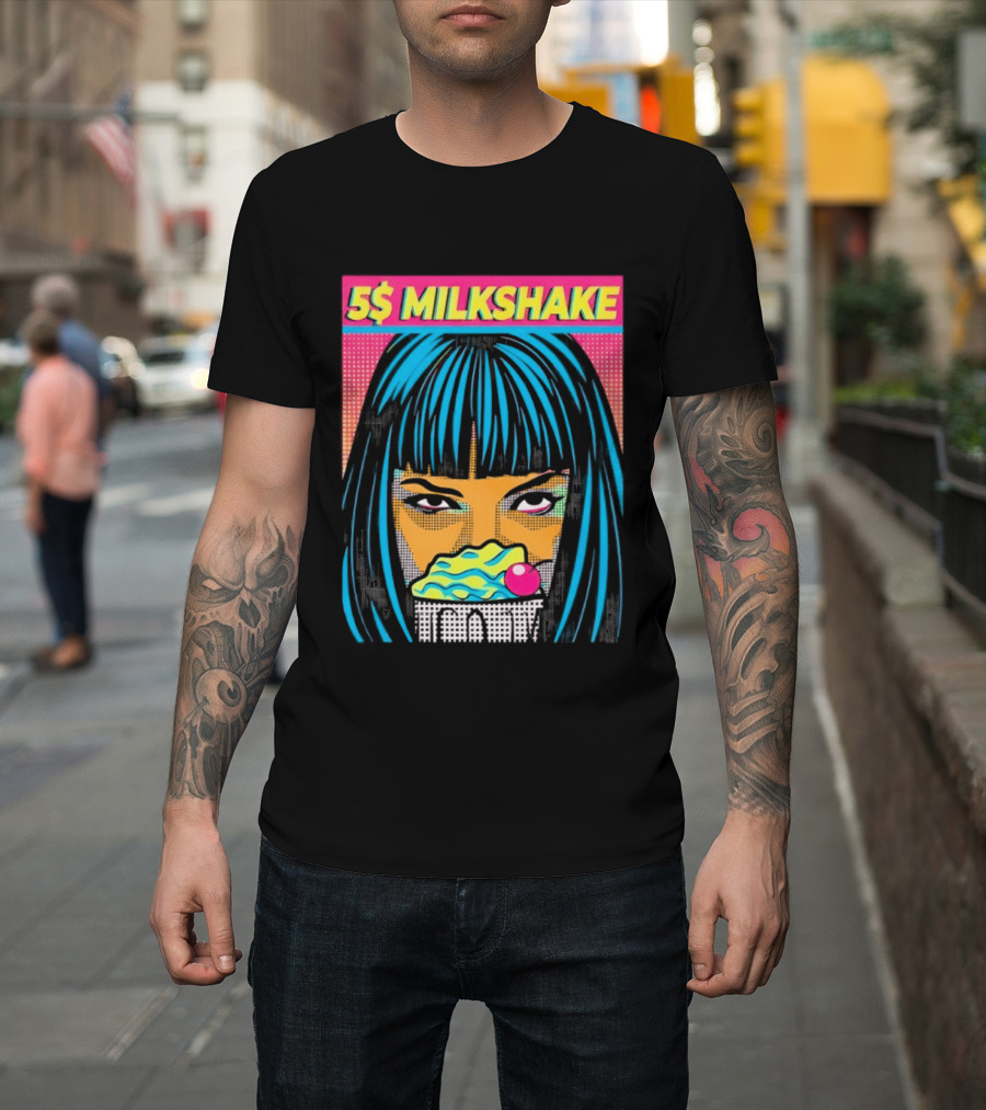 5 Dollar Milkshake Pulp Fiction 5$ Milkshake Retro Comic T-Shirt