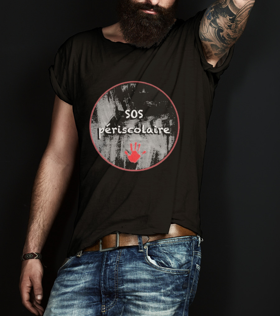 SOS Périscolaire Handprint Red And Black Circle T-Shirt