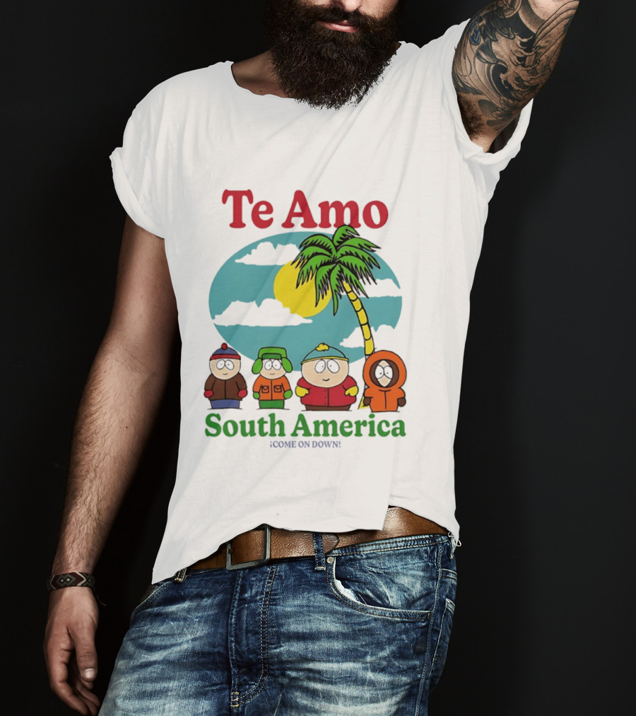 Te Amo South America South Park Characters Under Palm Tree T-Shirt