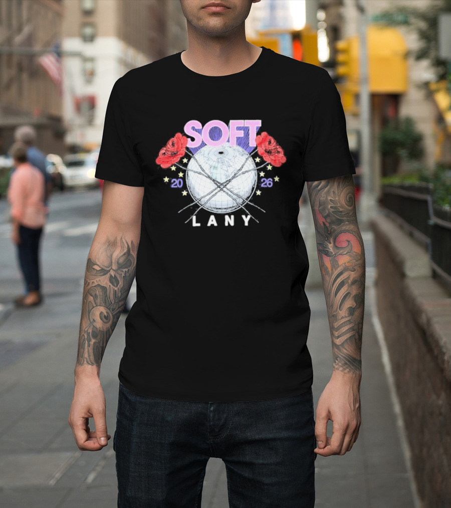 LANY Soft World Tour 2026 Glowing Globe And Red Roses T-Shirt