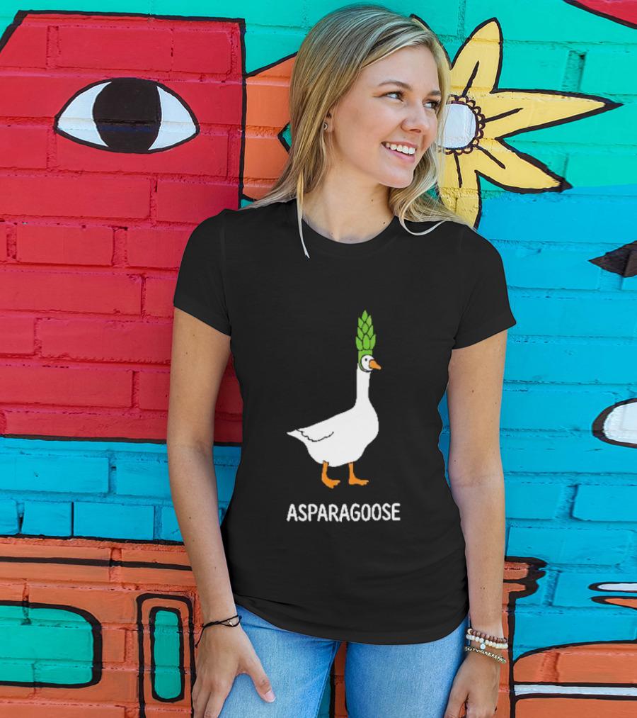 Asparagoose Goose Asparagus Head T-Shirt