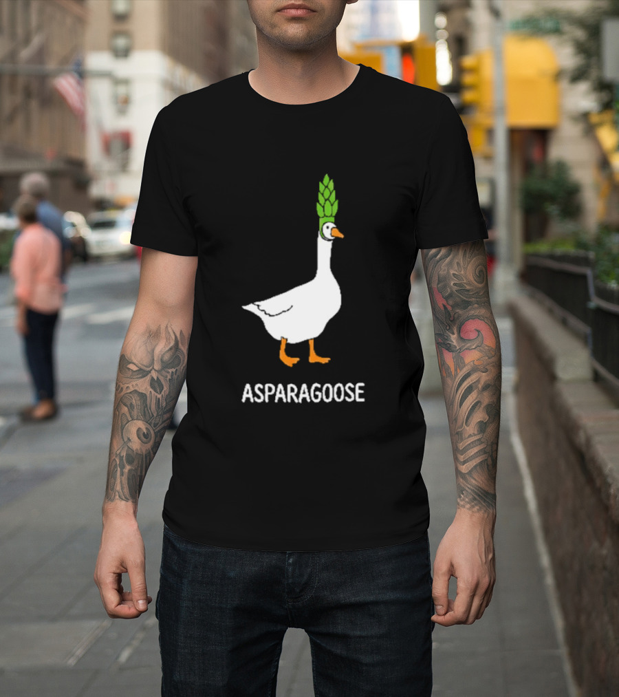 Asparagoose Goose Asparagus Head T-Shirt