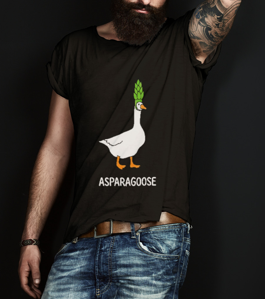 Asparagoose Goose Asparagus Head T-Shirt