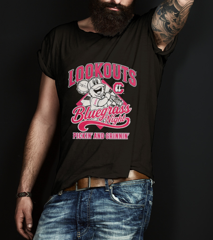 Lookouts Bluegrass Night Pickin' And Grinnin' Chattanooga Baseball C T-Shirt