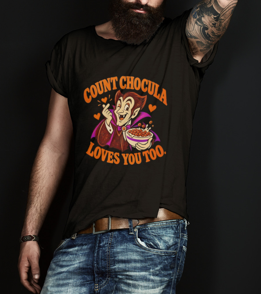 Count Chocula Loves You Too Vintage Cereal Monster Breakfast Fun T-Shirt