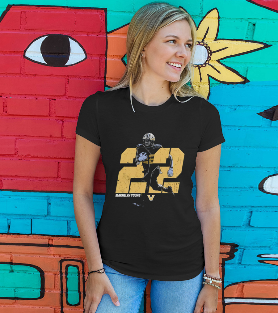 Makhilyn Young 22 Vanderbilt Commodores NCAA Football Player V T-Shirt