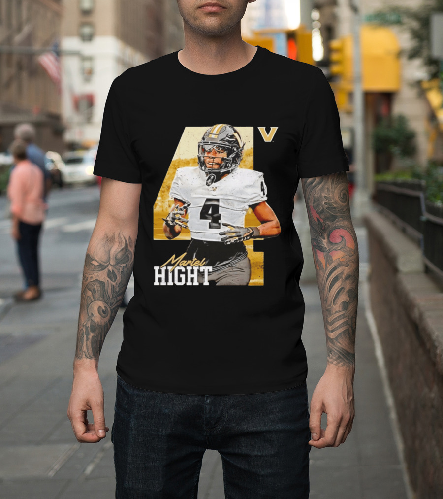 Vanderbilt Commodores Martel Hight 4 NCAA Football Player T-Shirt