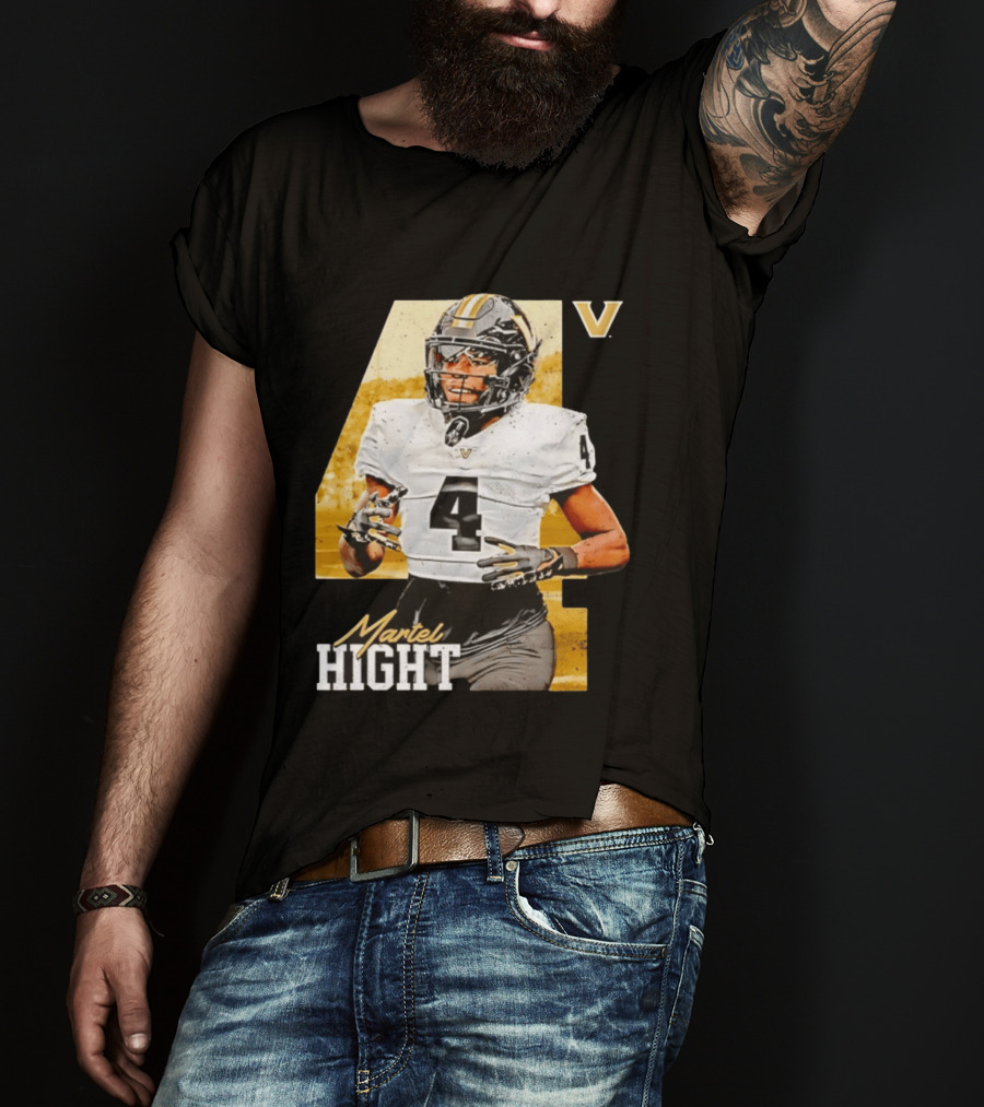 Vanderbilt Commodores Martel Hight 4 NCAA Football Player T-Shirt