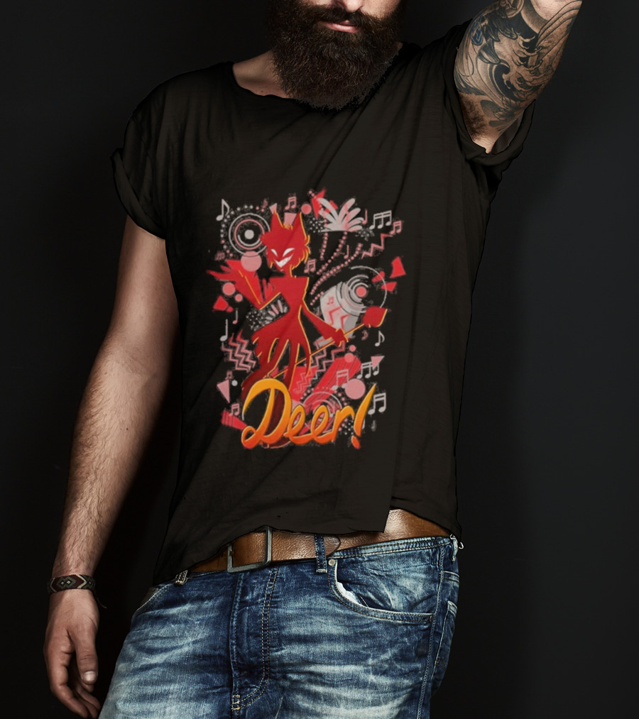 Alastor Hazbin Hotel Deer Music Radio T-Shirt