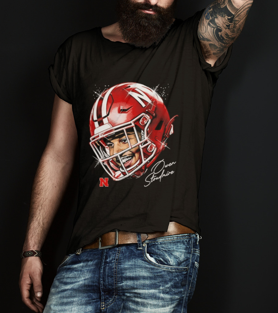 Owen Stoudmire Nebraska Cornhuskers Football Helmet T-Shirt