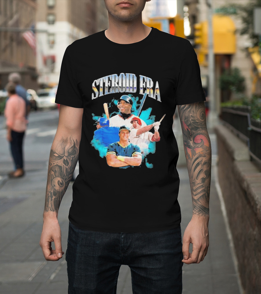 Steroid Era Baseball Players Montage With Bats And Uniforms T-Shirt