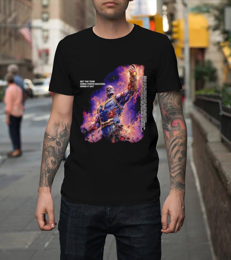 Thanos Set The Tone Grind Thrive Succeed Marvel Comics T-Shirt