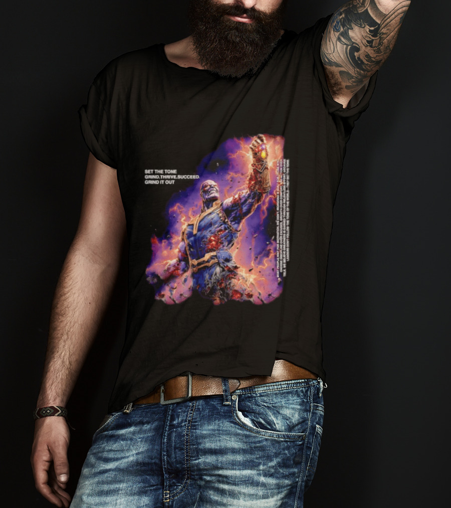 Thanos Set The Tone Grind Thrive Succeed Marvel Comics T-Shirt