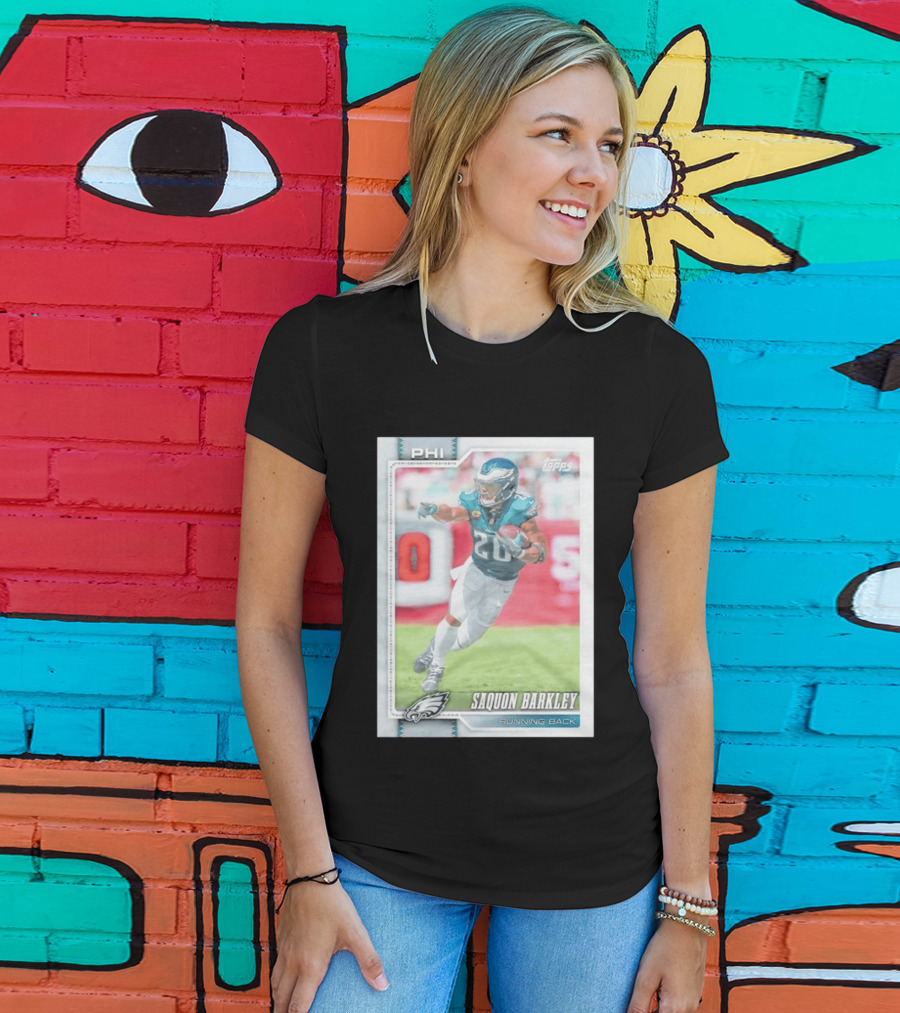 Saquon Barkley Topps Philadelphia Eagles 2026 Running Back Card T-Shirt