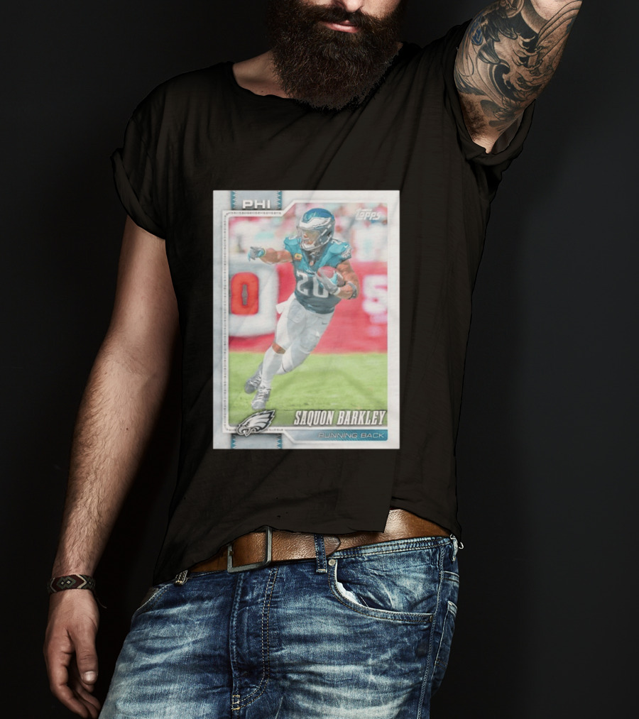 Saquon Barkley Topps Philadelphia Eagles 2026 Running Back Card T-Shirt