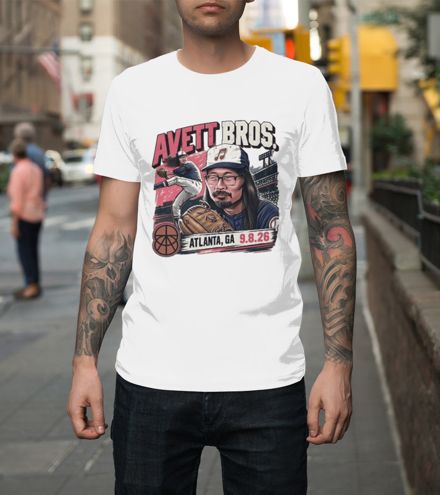 Avett Bros Baseball Themed Atlanta GA Sep 08 2026 Concert T-Shirt
