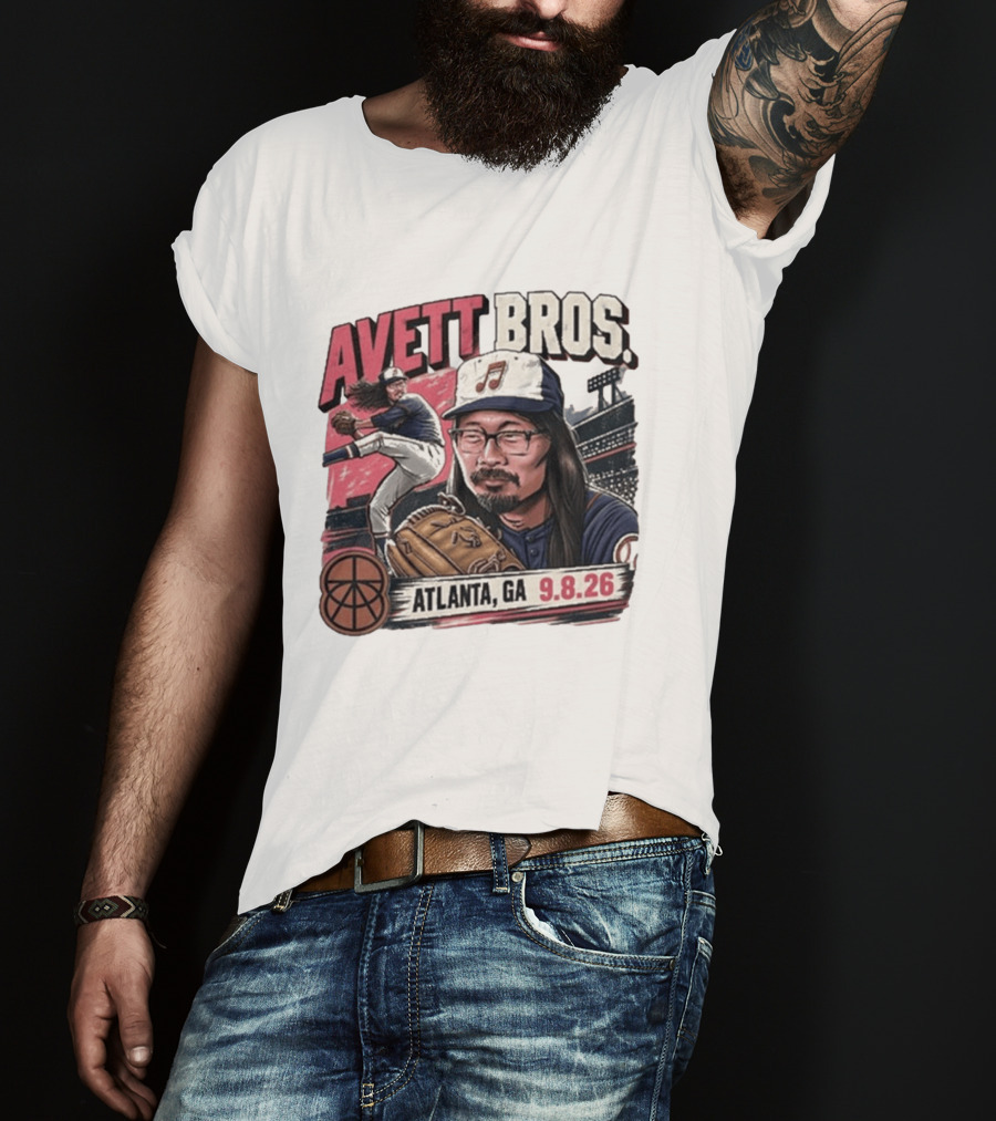 Avett Bros Baseball Themed Atlanta GA Sep 08 2026 Concert T-Shirt