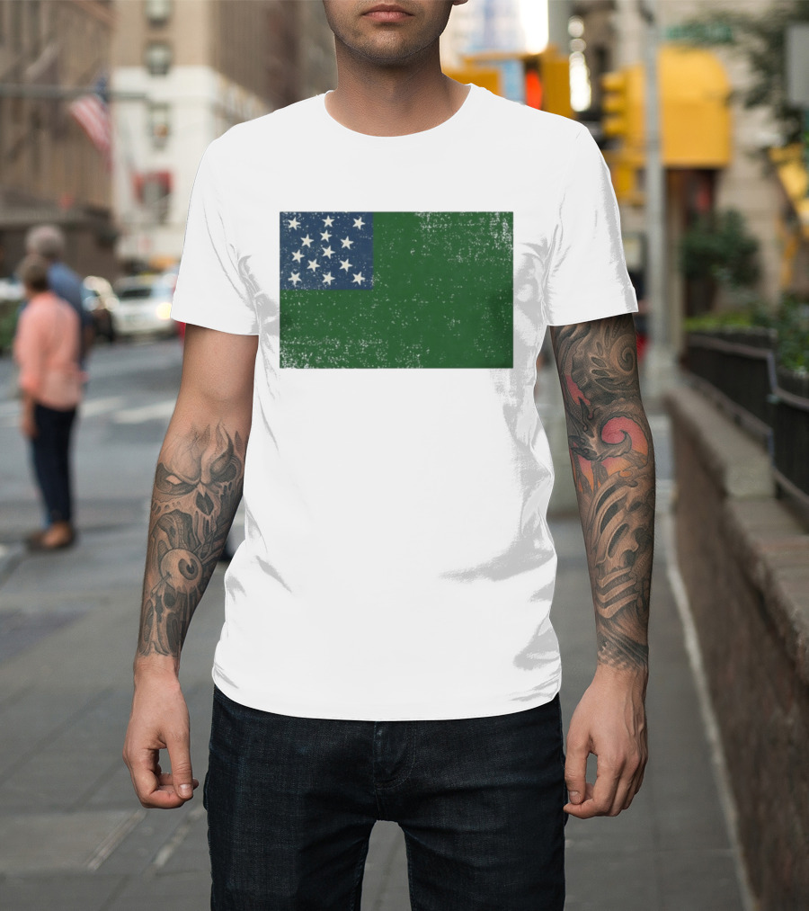 Vermont Historical Green Mountain Boys Flag Distressed T-Shirt