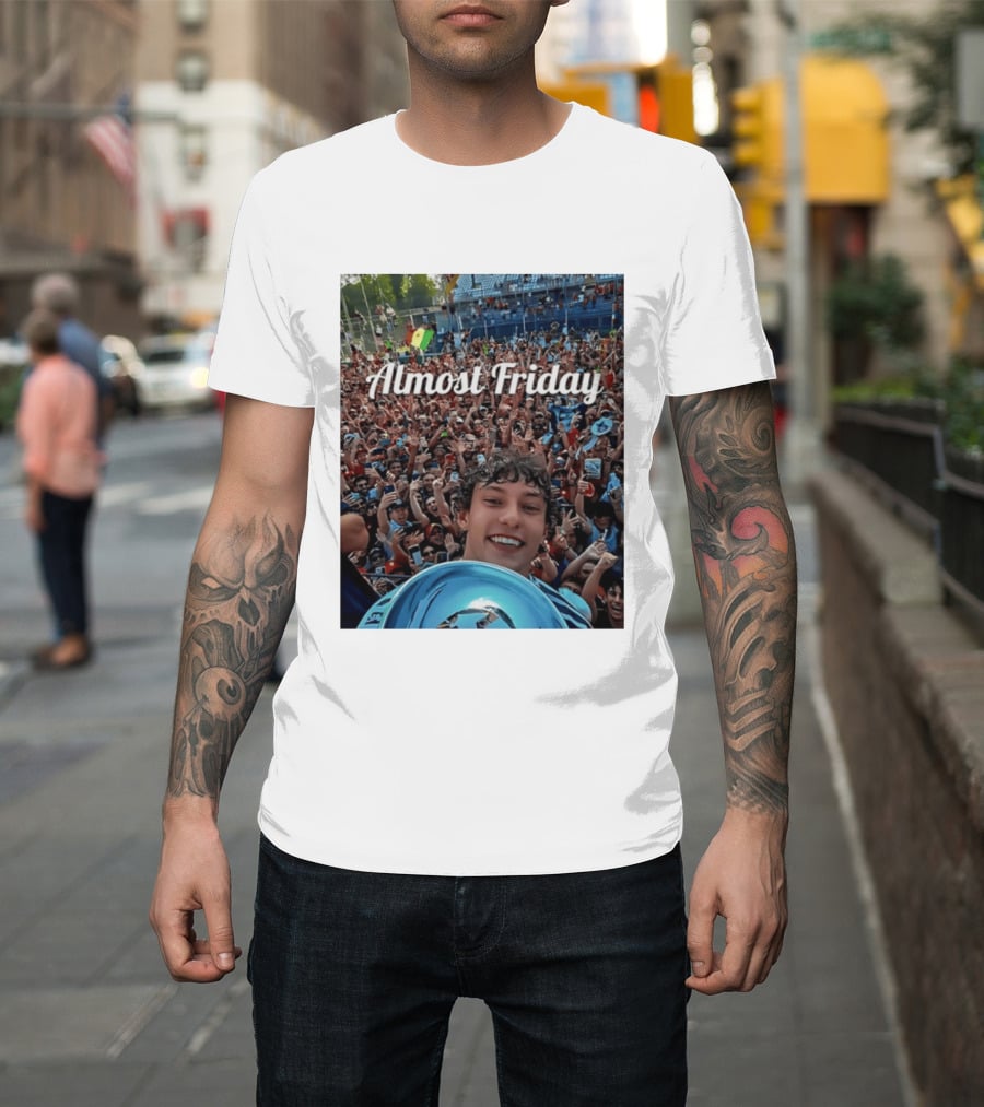 Kimi Antonelli Victory Selfie With Trophy After Winning 2026 Italian Grand Prix At Monza Almost Friday T-Shirt
