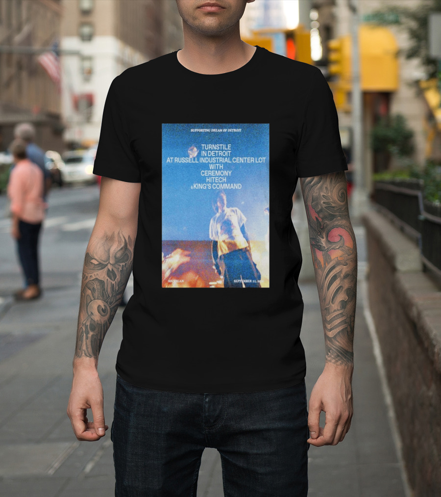 Supporting Dream Of Detroit Turnstile Russell Industrial Center Ceremony Hitech King's Command September 11 2026 Michigan T-Shirt